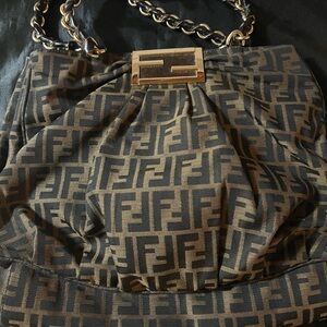 Fendi Black and Brown Shoulder Bag
